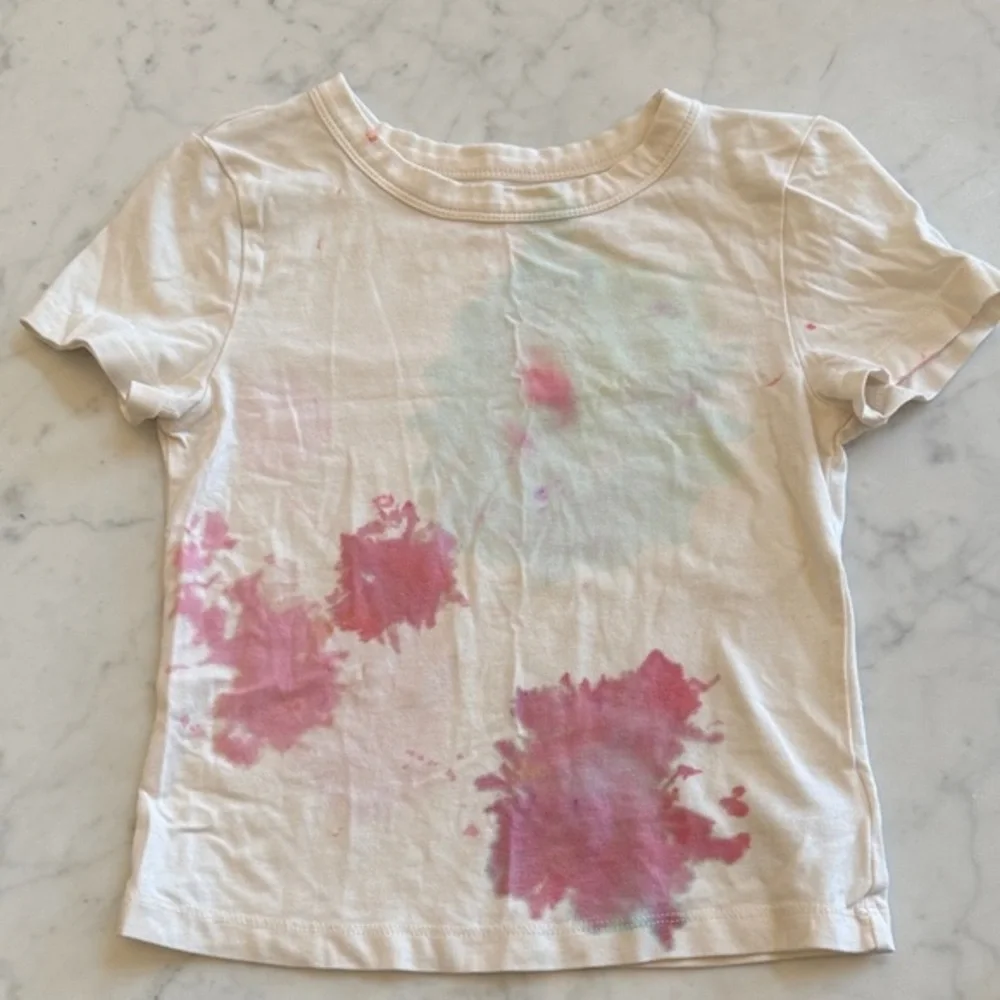 Old Navy Girls Pink Green Tie Dye Tee Size 8 Short Sleeve Top